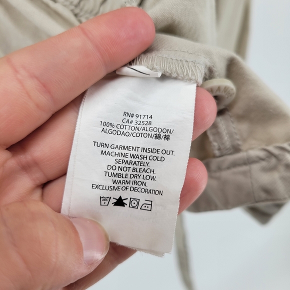 Armani exchange cotton self tie belted utility jacket M khaki tan - Picture 3 of 5